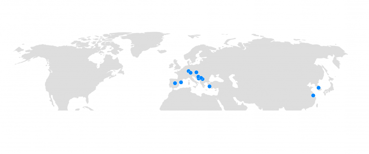 Global Map with TTTech Auto locations